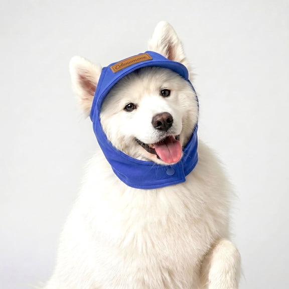 Colenumone Dog Hat with Sun Protection, Adjustable All-Weather Protective Hood with Neck Wrap for Small Medium Large Dogs, Outdoor Walking Cap, Blue