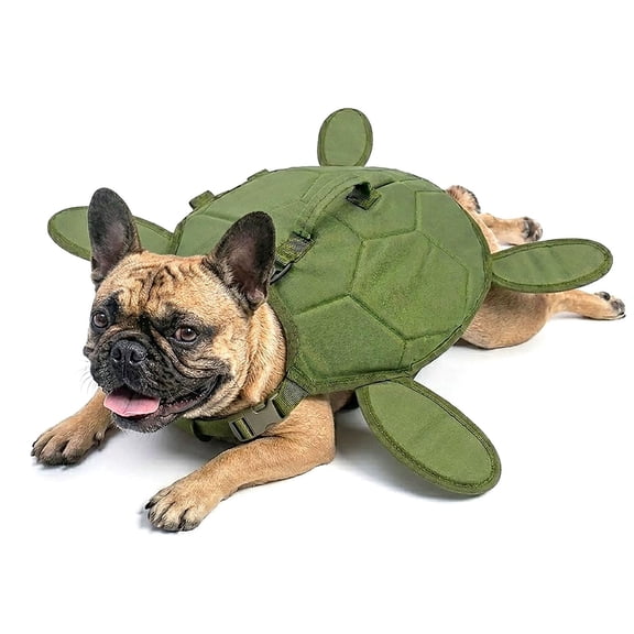 Colenumone Dog Life Jacket, Turtle Shape Dog Life Vest for Swimming and Boating, Adjustable Pet Safety Vest with High Buoyancy & Rescue Handle, Vest for Small Medium Large Dogs, Green