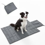 Colenumone Portable Dog Crate Pad, Water-Resistant Foldable Pet Sleeping Mat, Cool Touch Summer Dog Bed for Outdoor Travel Camping & Indoor Use, Washable Black Kennel Pad 39"x28"