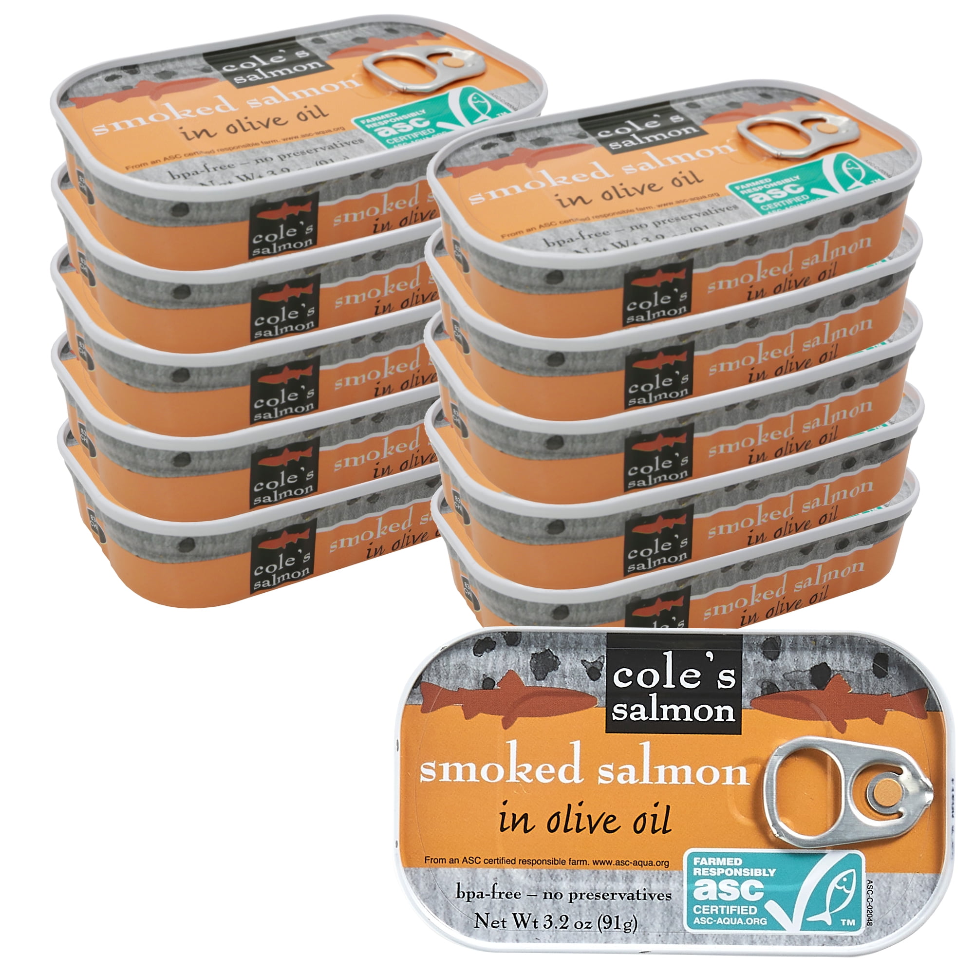 Coles Smoked Salmon in Olive Oil 10 Pack Fish Fillet, High Protein