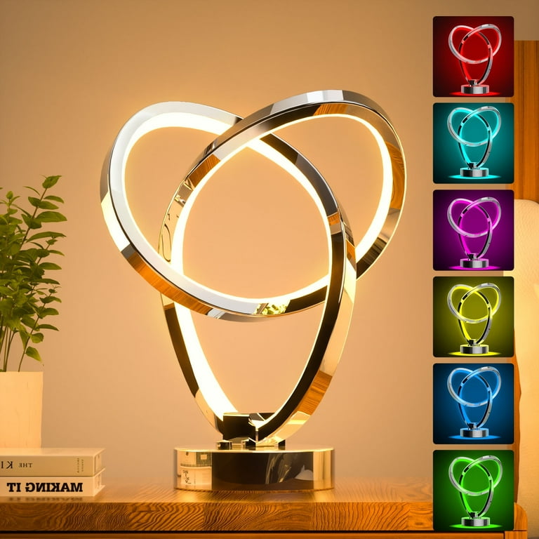 Colesno Lamps for Bedroom Room 7 Colors 10 Modes Modern Spiral Table Lamp Touch Bedside Lamp Unique Cool Lamps for Gift