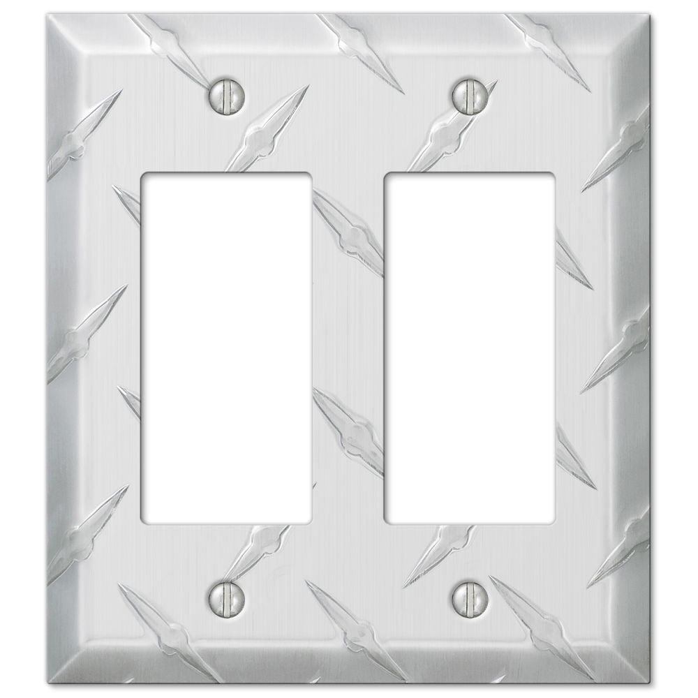 Silver Aluminum Double Rocker Wall Plate