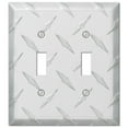 thumbnail image 1 of Colester Direct Aluminum Diamond Plate Wallplate Double Toggle, 1 of 2