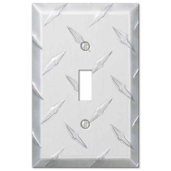 Colester Direct Aluminum Diamond Plate Wallplate Single Toggle