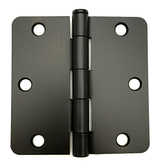 Colester Direct Black Door Hinge 3.5 x 3.5 with 1/4" Round Corner Black - 30 pack