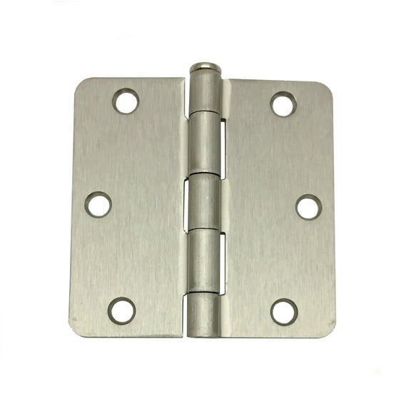 Colester Direct Satin Nickel Door Hinge 3.5 x 3.5 with 1/4" Round Corner - 18 pack