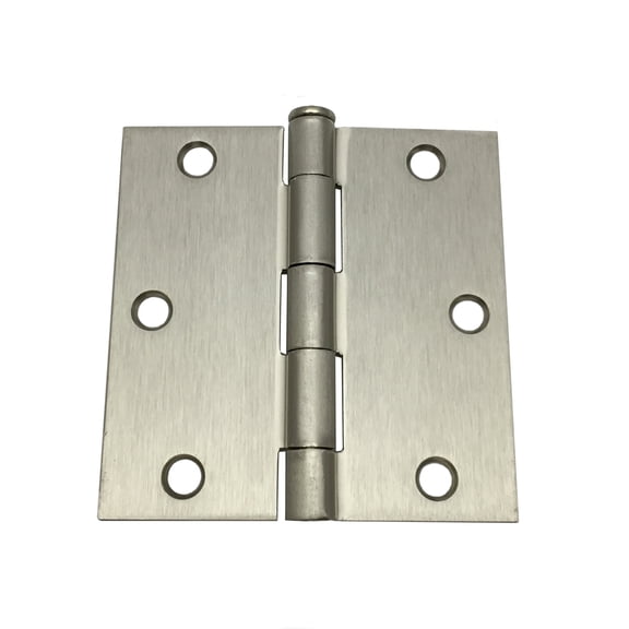 Colester Direct Satin Nickel Door Hinge 3.5 x 3.5 with Square Corner SN - 6 pack