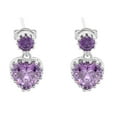 thumbnail image 1 of Colette Dangle Earrings Womens Purple Heart Cubic Zirconia Ginger Lyne Collection, 1 of 5
