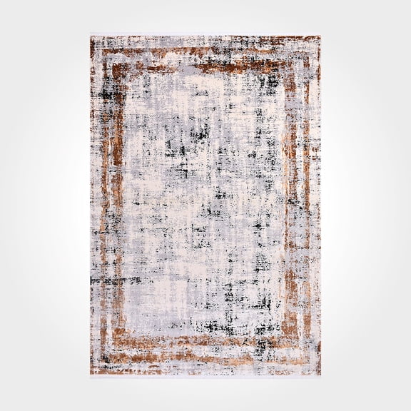 Colette Grey Abstract Viscose Area Rugs for Living Room Jacquard Textured Modern Rugs Soft Geometric Rug for Bedroom Mid Century Washable Rug Non-Slip Bohemian Perfect for Dining Room Office