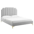 thumbnail image 1 of Colette King Performance Velvet Platform Bed, 1 of 10