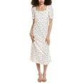 thumbnail image 1 of Colette Rose womens  Puff Sleeve Midi Dress, m, White, 1 of 3