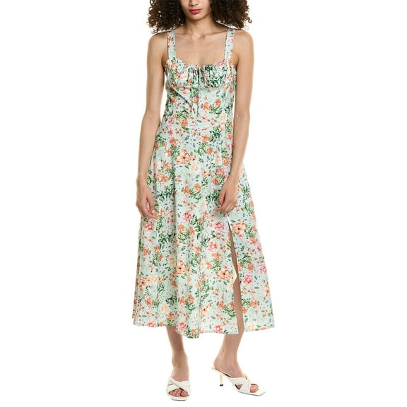 Colette Rose womens  Tie Front Midi Dress, s, Green