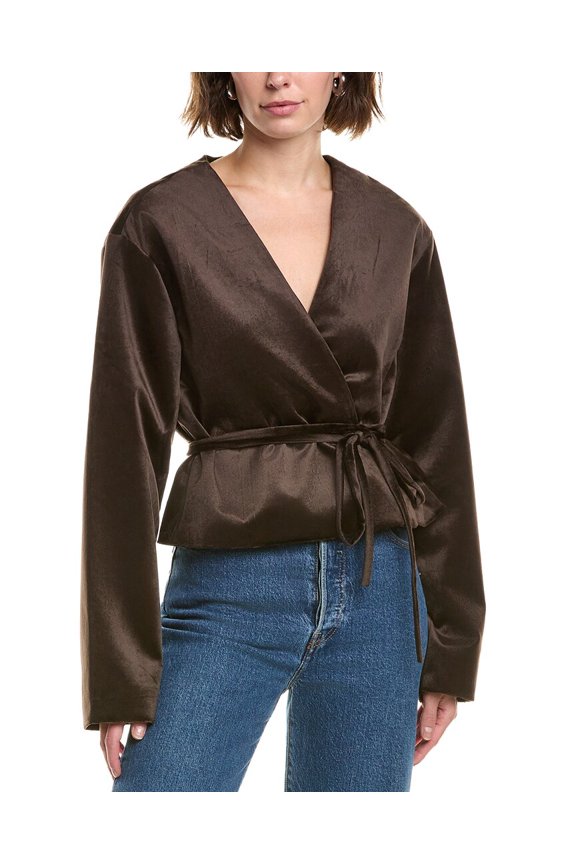 womens  Velvet Top, m, Brown