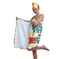 thumbnail image 1 of Colevkie 2 Pcs Bath Wrap Set Bath Towel & Shower Cap for Women Absorbent Shower Skirt Hair Drying Cap Soft Adjustable Printed Grid Pattern, 1 of 8