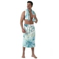 thumbnail image 1 of Colevkie 2 Pcs Men's Adjustable Bath Skirt & Soft Bath Towel Set Quick Drying Absorbent Beach Towel Bath Wrap Set Printed Ink Painting Style Pattern, 1 of 7