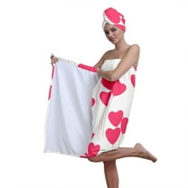 Colevkie 2 Pcs Women's Bath Skirt Shower Cap Set Adjustable Wrap Towel Absorbent Hair Drying Cap Lightweight Portable for Spa Bathroom