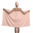 thumbnail image 1 of Colevkie 2 Pcs Women’s Bath Wrap Set,Adjustable Bath Skirt Shower Cap for Bathroom Spa Shower,Quick Drying and Absorbent, 1 of 8