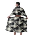 thumbnail image 1 of Colevkie 2 Pieces Bath Wrap Set Shower Skirt & Bath Towel for Men Soft Adjustable Polyester Beach Towel Spa Towel Quick Drying Portable Printed Black White Checkered Pattern, 1 of 7