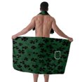 thumbnail image 1 of Colevkie 2 Pieces Bath Wrap Set Soft Absorbent Bath Skirt & Shower Towel for Men Wearable Beach Towel for Home Hotel Sauna Quick Drying Printed Clovers Pattern, 1 of 7