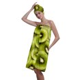 thumbnail image 1 of Colevkie 2 Pieces Bath Wrap Set for Women Bath Skirt & Hair Drying Cap Soft Quick Drying Beach Towel Bath Towel Adjustable for Bathroom Sauna Printed Kiwi Pattern, 1 of 8