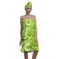 thumbnail image 1 of Colevkie 2 Pieces Bath Wrap Set for Women Bath Skirt & Hair Drying Cap Soft Quick Drying Beach Towel Bath Towel Adjustable for Bathroom Sauna Printed Kiwi Pattern, 1 of 8