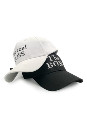 2Pcs The Boss and The Real Boss Baseball Caps for Couples,Adjustable Embroidered Snapbacks for Lovers,Valentine Day