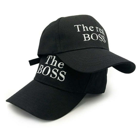 Colevkie 2Pcs The Boss and The Real Boss Baseball Caps for Couples,Adjustable Embroidered Snapbacks for Lovers,Valentine Day