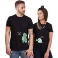 thumbnail image 1 of Colevkie Cute Dinosaur Couple Tshirt for Husband Wife Him and Her,His and Her T-shirt Valentine day Anniversary,Crew Neck,1 Piece(Black-Men,XS), 1 of 8