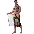 thumbnail image 1 of Colevkie Men's 2 Pcs Bath Wrap Set Bath Skirt & Bath Towel Polyester Adjustable Quick Drying Soft for Home Hotel Beach Sauna Printed Feathers Pattern, 1 of 7