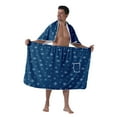 thumbnail image 1 of Colevkie Men's 2 Pcs Bath Wrap Set-Bath Skirt and Towel Soft Adjustable Beach Towel Quick Drying for Home Bathroom Sauna Travel Portable Absorbent Printed Simple Style Pattern, 1 of 7