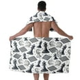thumbnail image 1 of Colevkie Men's 2 Pieces Bath Wrap Set Soft Lightweight Bath Skirt & Bath Towel for Spa Sauna Bathroom Portable Beach Towel Absorbent Printed Chess Pattern, 1 of 7