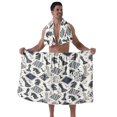 thumbnail image 1 of Colevkie Men's 2 Pieces Bath Wrap Set Soft Lightweight Bath Skirt & Bath Towel for Spa Sauna Bathroom Portable Beach Towel Absorbent Printed Chess Pattern, 1 of 7