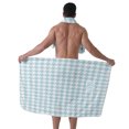 thumbnail image 1 of Colevkie Men's 2 Pieces Wearable Bath Towel Set Bath Skirt & Towel Soft Quick Drying Absorbent Beach Towel Bathroom Towel Spa Hotel Sauna Portable Printed Retro Style Pattern, 1 of 7