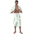 thumbnail image 1 of Colevkie Men's Bath Towel & Shower Skirt 2 Pcs Set Quick Drying Adjustable Bath Wrap Set Water Absorption for Home Spa Hotel Beach Printed Plants Pattern, 1 of 7