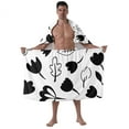 thumbnail image 1 of Colevkie Men's Bath Towel & Shower Skirt 2 Pcs Set Quick Drying Adjustable Bath Wrap Set Water Absorption for Home Spa Hotel Beach Printed Plants Pattern, 1 of 7
