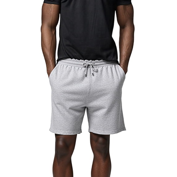 Colevkie Men's Casual Cotton Shorts with Drawstring Pockets Running Jogging Gym Solid Color