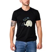 Colevkie Mens Cute Cartoon Crew Neck Short Sleeve Tee Regular Fit Summer Casual Graphic Novelty ShirtBlack-Men,XS