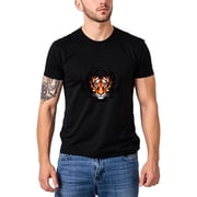 Colevkie Mens Graphic Tshirt printed Tiger Pattern Crew Neck Short Sleeves Streetwear Summer Casual StyleBlack,XS