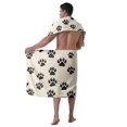 thumbnail image 1 of Colevkie Men's Quick Drying Bath Skirt & Shower Towel Set Soft and Absorbent Beach Towel Shower Skirt Bath Wrap Set for Spa Sauna Home 2 Pcs Printed Puppy Footprints Pattern, 1 of 7