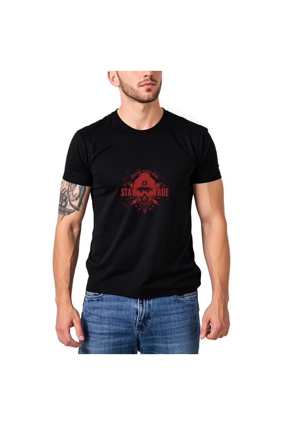 Men's Skull Pattern Novelty Tshirt Tops Halloween Style Summer Graphic Short Sleeves Tee(Black-Men,3XL)