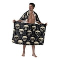 thumbnail image 1 of Colevkie Men's Soft Absorbent Bath Skirt & Towel 2 Pieces Set Adjustable Lightweight Beach Towel Shower Skirt Bath Wrap Set for Bathroom Home Sauna Hotel Printed Skulls Pattern, 1 of 7