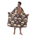 thumbnail image 1 of Colevkie Men's Soft Absorbent Bath Skirt & Towel 2 Pieces Set Adjustable Lightweight Beach Towel Shower Skirt Bath Wrap Set for Bathroom Home Sauna Hotel Printed Skulls Pattern, 1 of 7