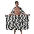 thumbnail image 1 of Colevkie Men's Soft Adjustable Bath Skirt & Shower Towel 2 Pieces Set Polyester Bath Wrap Set Sauna Towel Beach Towel Absorbent Quick Drying Printed Lines Pattern, 1 of 7