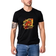Colevkie Mens Street Graffiti Basketball Print T-Shirt Crew Neck Casual Summer Top TeeBlack-Men,XS