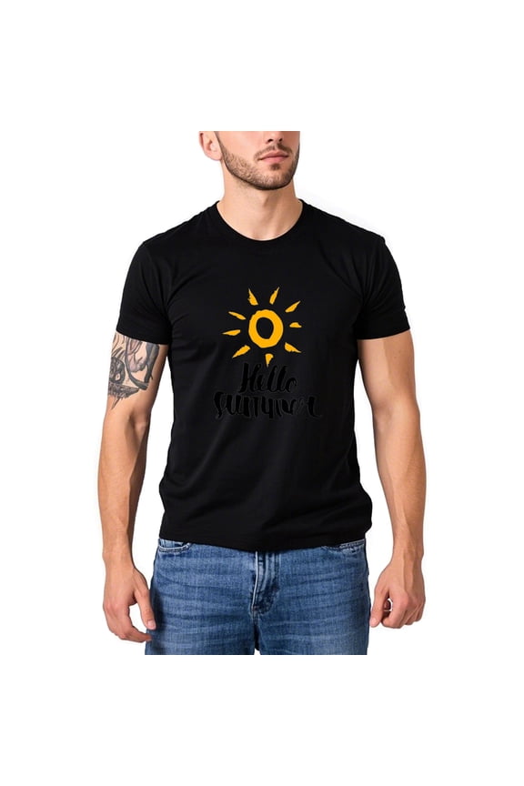 Men's Summer Theme Graphic Tshirt Tops Novelty Tshirt Short Sleeves Soft Tee(Black,XS)