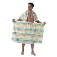 thumbnail image 1 of Colevkie Men's Wearable Bath Skirt & Towel 2 Pieces Bath Wrap Set Soft Absorbent Beach Towel Bath Towel Polyester with Pocket Portable Home Sauna Hotel Printed Beach Pattern, 1 of 7