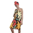 thumbnail image 1 of Colevkie Women 2 Pcs Soft Bath Wrap Set Bath Towel & Hair Drying Cap Quick Drying Adjustable Beach Towel Shower Cap Polyester for Bathroom Sauna Spa Printed Abstract Style Pattern, 1 of 7