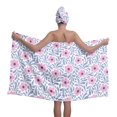 thumbnail image 1 of Colevkie Women 2 Pieces Bath Wrap Set Bath Skirt & Shower Cap Absorbent Soft Quick Drying Adjustable for Bathroom Sauna Beach Hotel Printed Cute Florals Pattern, 1 of 8
