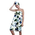 thumbnail image 1 of Colevkie Women 2 Pieces Bath Wrap Set Bath Towel & Hair Drying Cap for Bathroom Home Use Travel Adjustable Portable Absorbent Quick Drying Beach Towel Shower Cap Printed Blueberries Pattern, 1 of 8