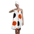 thumbnail image 1 of Colevkie Women's 2 Pcs Adjustable Bath Skirt & Absorbent Hair Drying Cap Set Wrap Towel Shower Cap Quick Drying Bath Wrap Set Printed Halloween Balloons Pattern, 1 of 8